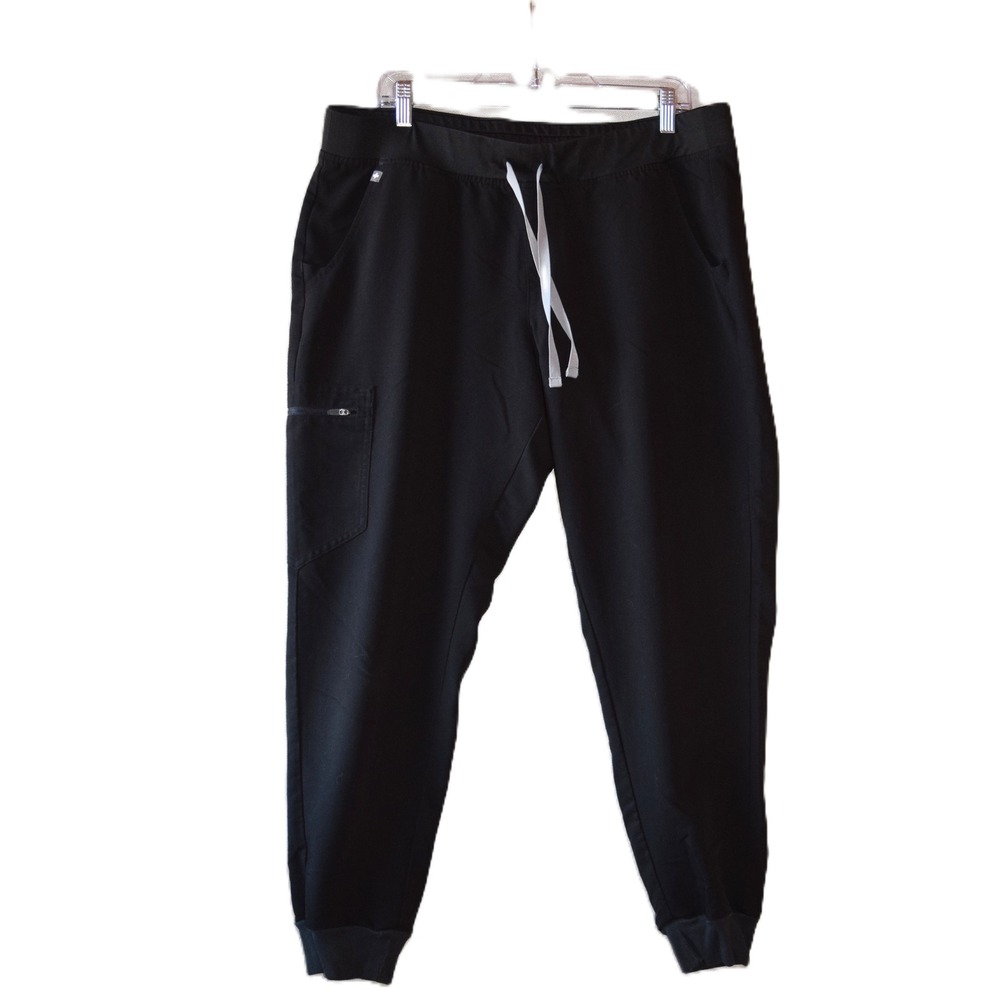FIGS Zamora Jogger Scrub Pants Womens Black Excellent 5-Pocket Yoga Waistband XL